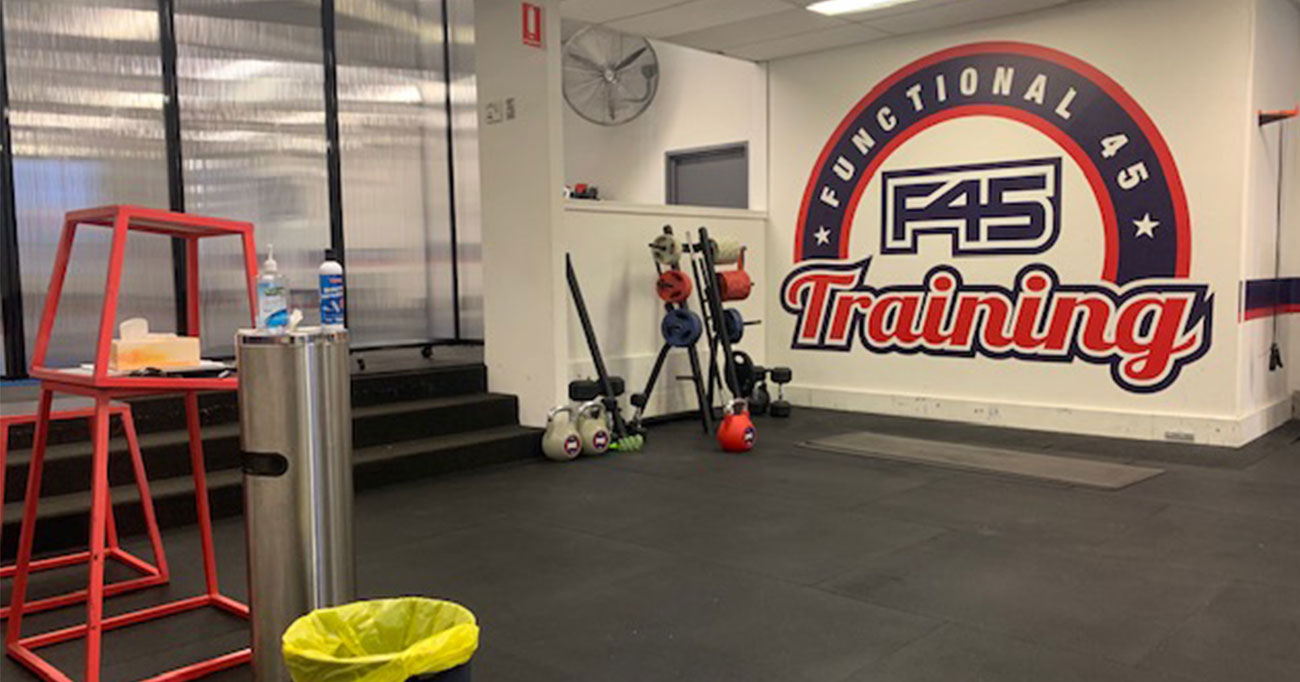 F45 Gym Use Portable Partitions To Divide Room And Allow More Members To Train - Portable Partitions Australia