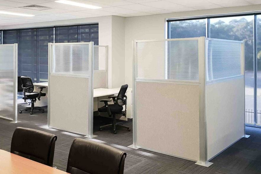 Workstation 1 Office cubicle in modern open plan office