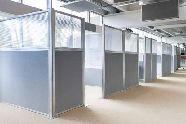 Workstation 4 Row of cubicles in large open plan office